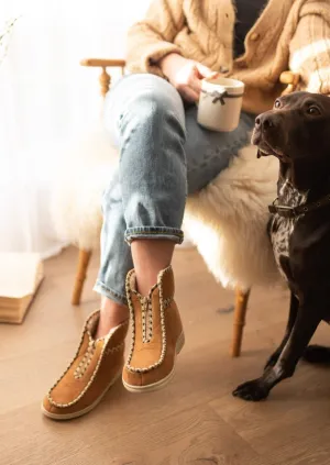 Tan Wool Slipper Boots