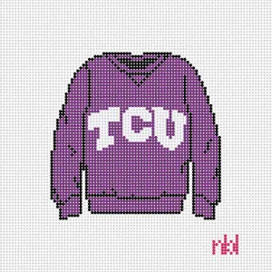 TCU Sweatshirt Needlepoint Canvas
