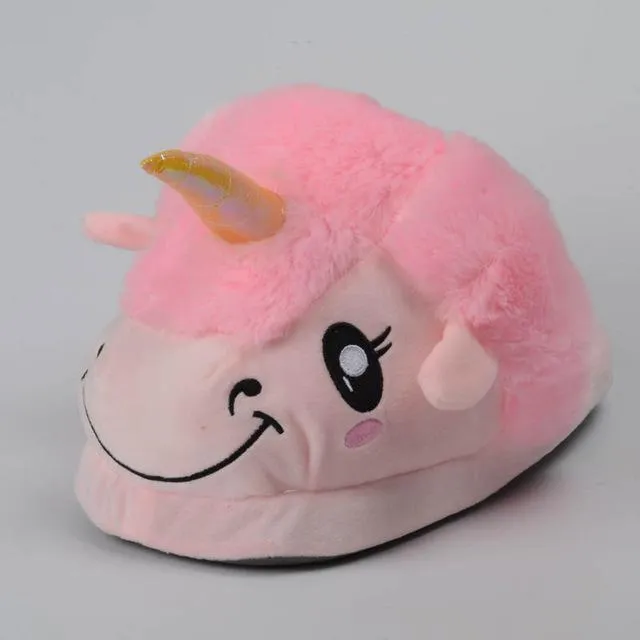 The  Indoor Plush Unicorn Slippers