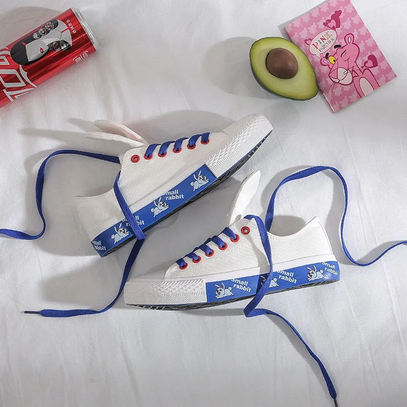 ulzzang cute rabbit ear canvas shoes yc23555