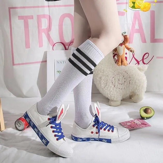 ulzzang cute rabbit ear canvas shoes yc23555