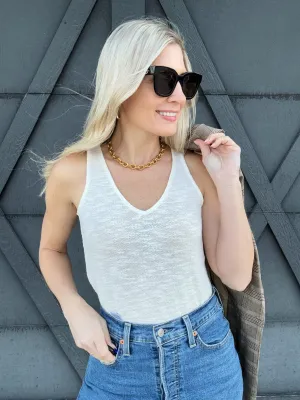 V Neck Cami Top In Ivory