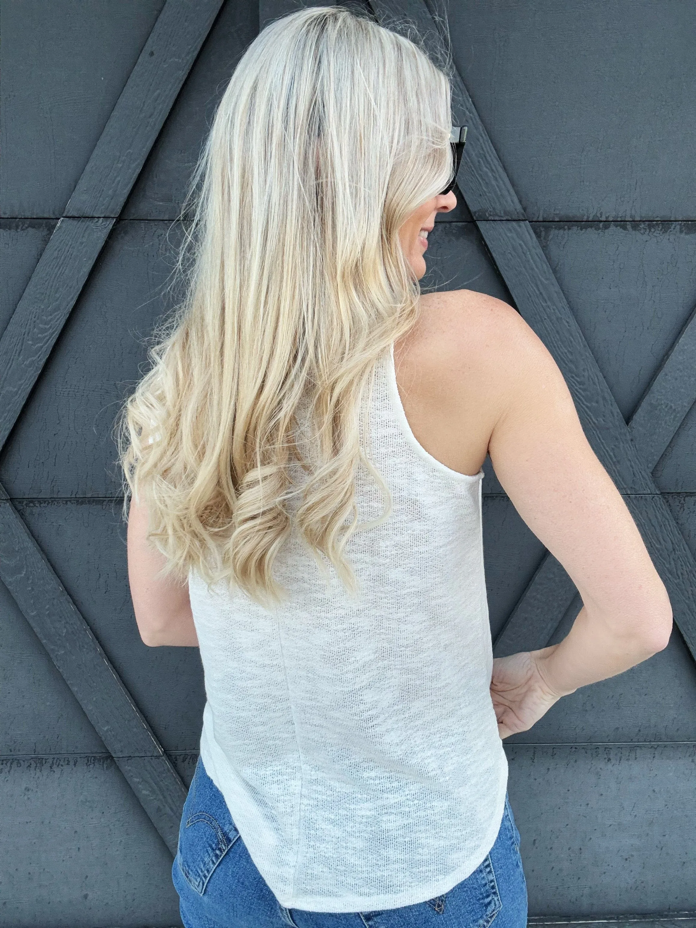 V Neck Cami Top In Ivory