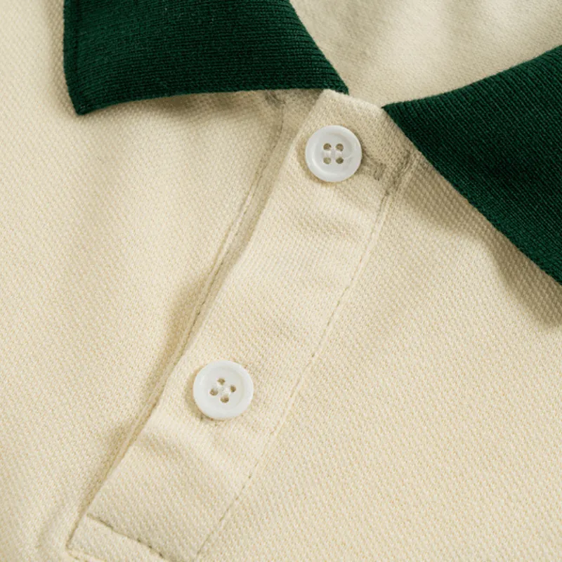 Vintage Letter Embroidery Polo Shirt