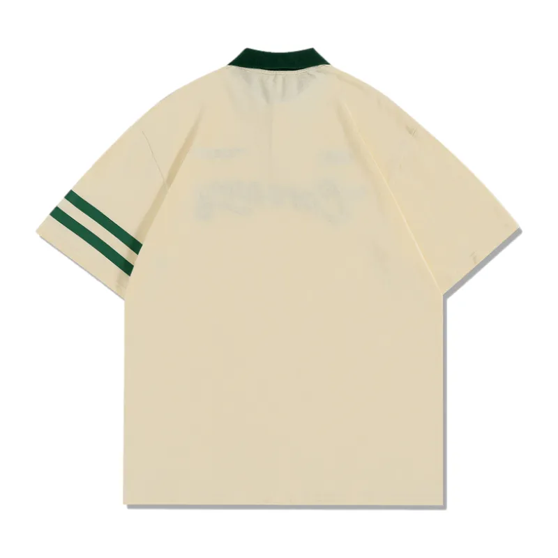 Vintage Letter Embroidery Polo Shirt