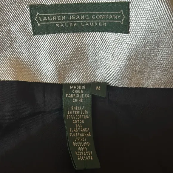 VINTAGE RALPH LAUREN METALLIC SILVER COTTON WAXED CANVAS NAUTICAL PEA COAT SZ M