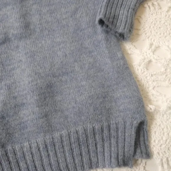 Vtg Sweater Pull Over Anchor Blue 100% Wool Sailor Nautical Unisex Women M Men S
