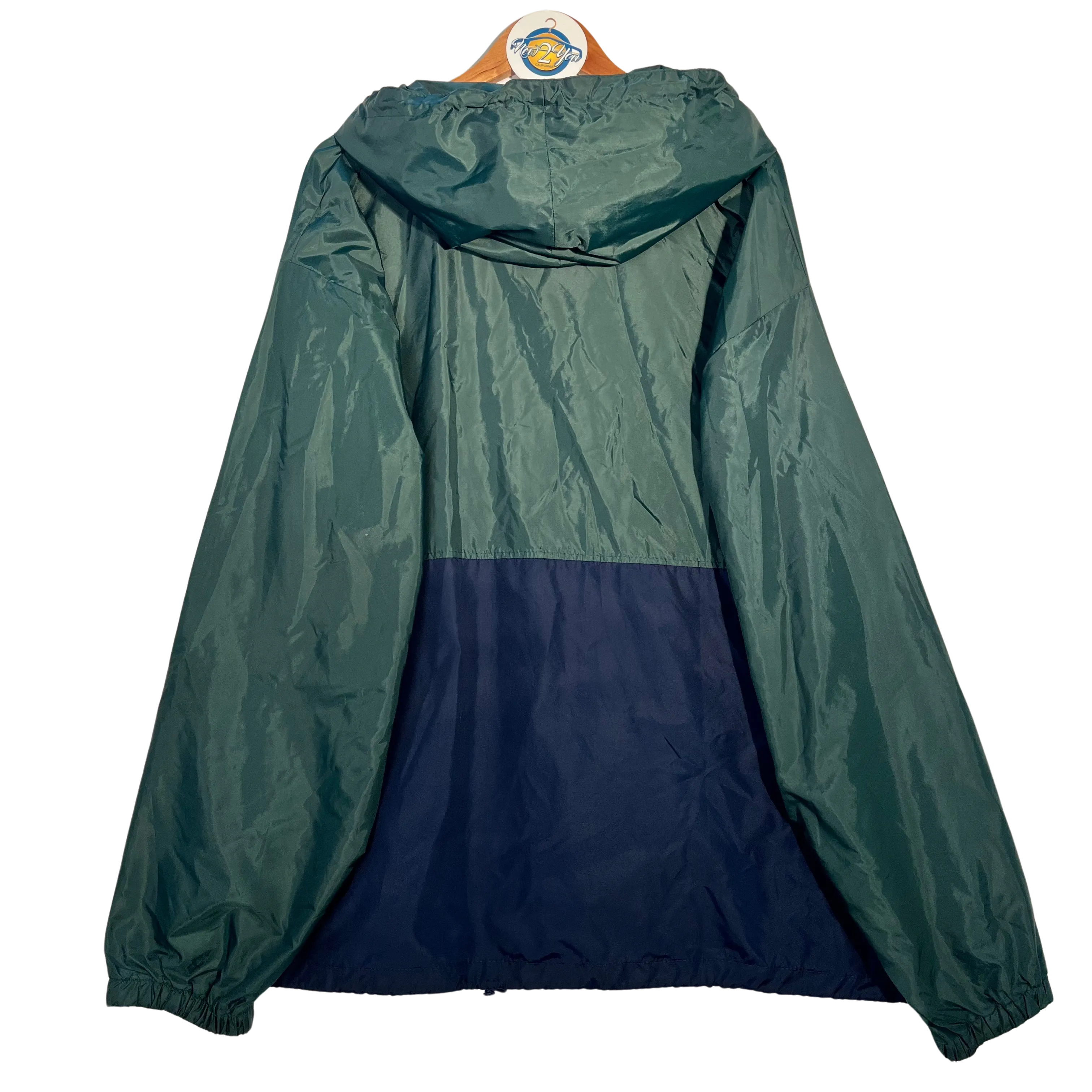 Walt Disney World Windbreaker Rain Jacket Hoodie Blue & Green
