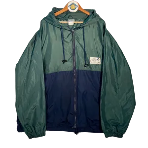 Walt Disney World Windbreaker Rain Jacket Hoodie Blue & Green