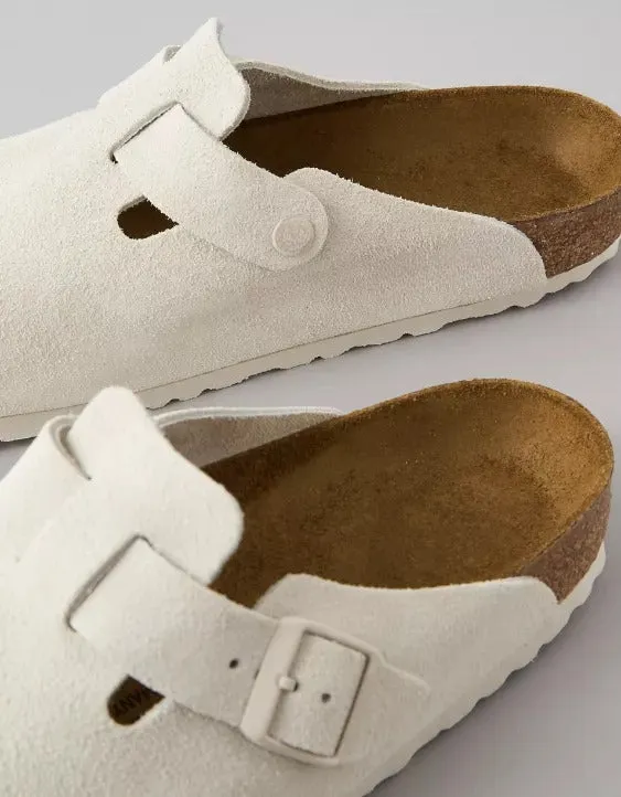 White Suede Pedestal Platforms Clogs - Clogs