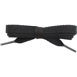 Wholesale Cotton Flat 3/8" - Black (12 Pair Pack) Shoelaces