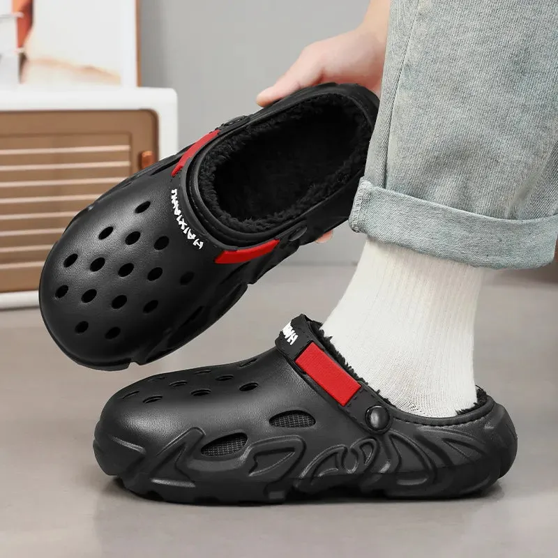 Winter Men Women Slippers Warm Furry Slippers Couples Concise Indoor Home Cotton Shoes Casual Fluffy Slides Plush Fur Clogs 45