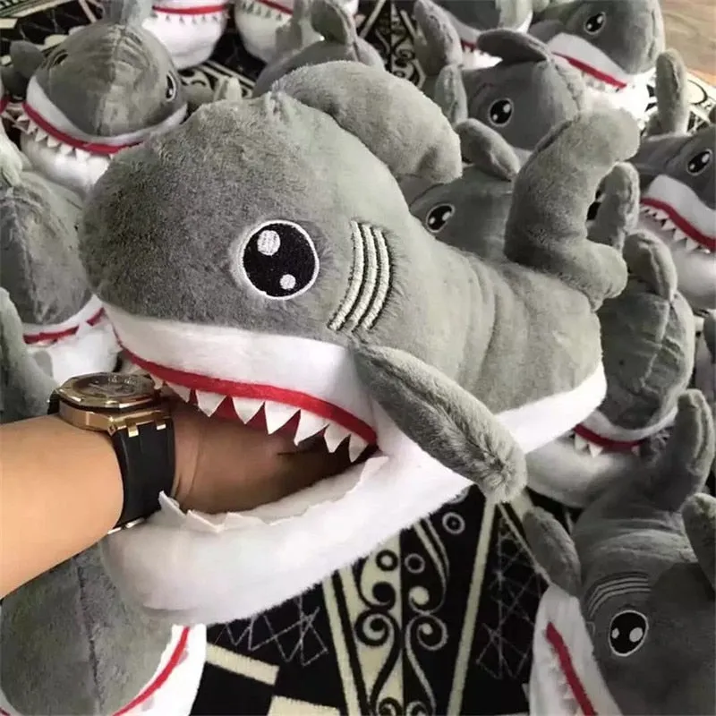 Winter Slippers Women and Men Fashion Shark Slipper Cotton Warm Indoor slippers Lovely Cartoon Women Slippers Unisex