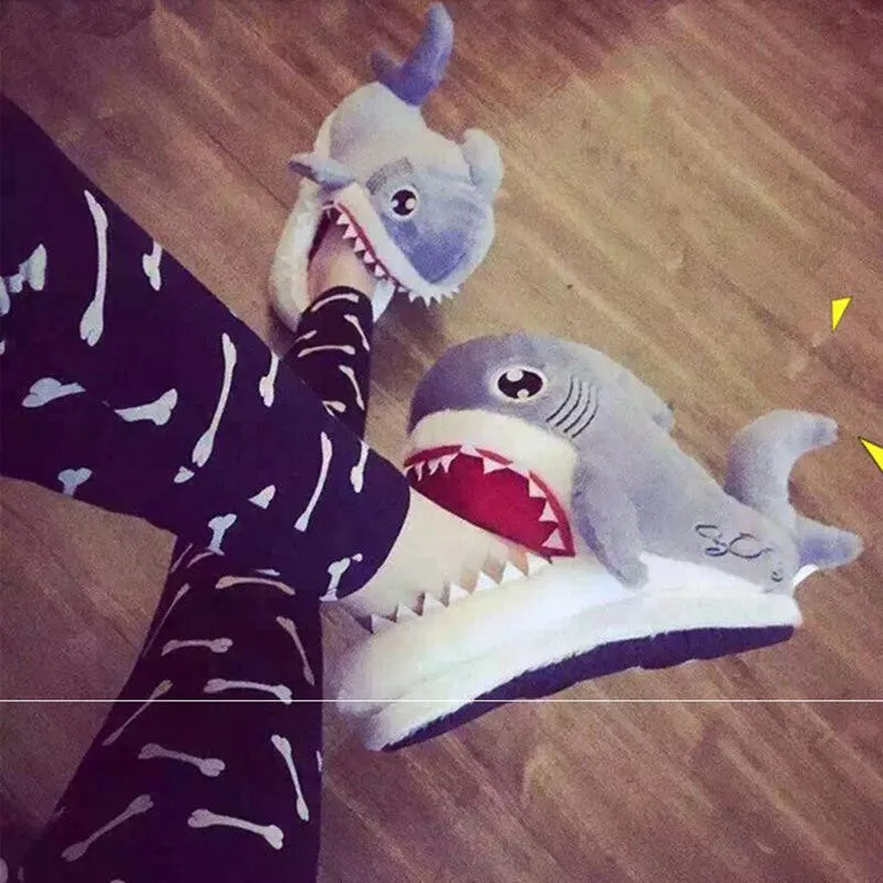 Winter Slippers Women and Men Fashion Shark Slipper Cotton Warm Indoor slippers Lovely Cartoon Women Slippers Unisex