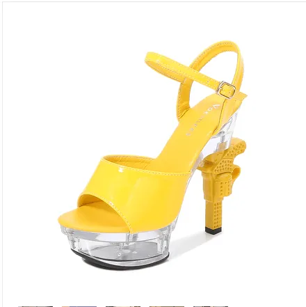 Woman Sandals Summer Fringe Strange Style Heel Crystal Sexy