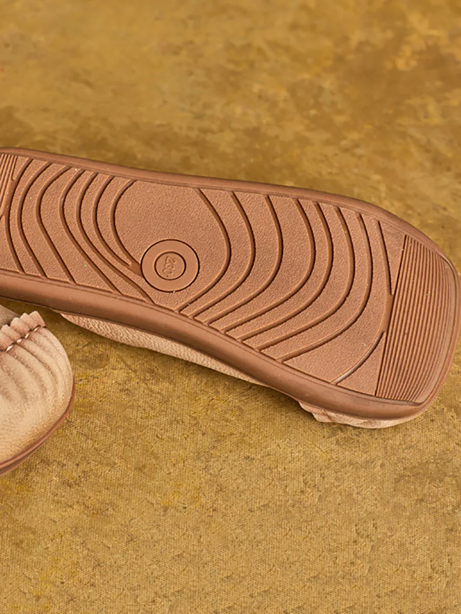 Women Casual Summer Pleated Genuine Leather Slippers