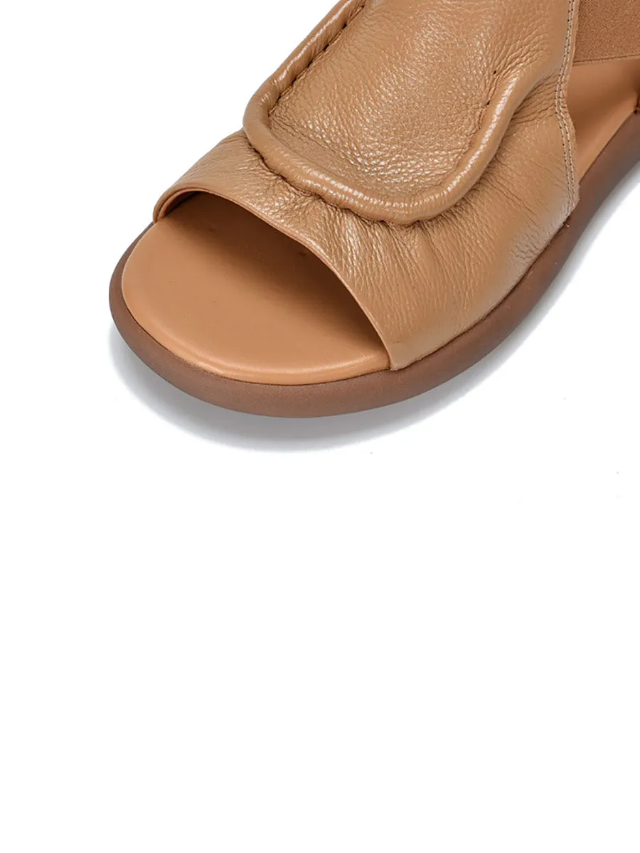 Women Summer Casual Genuine Leather Flat Sandals