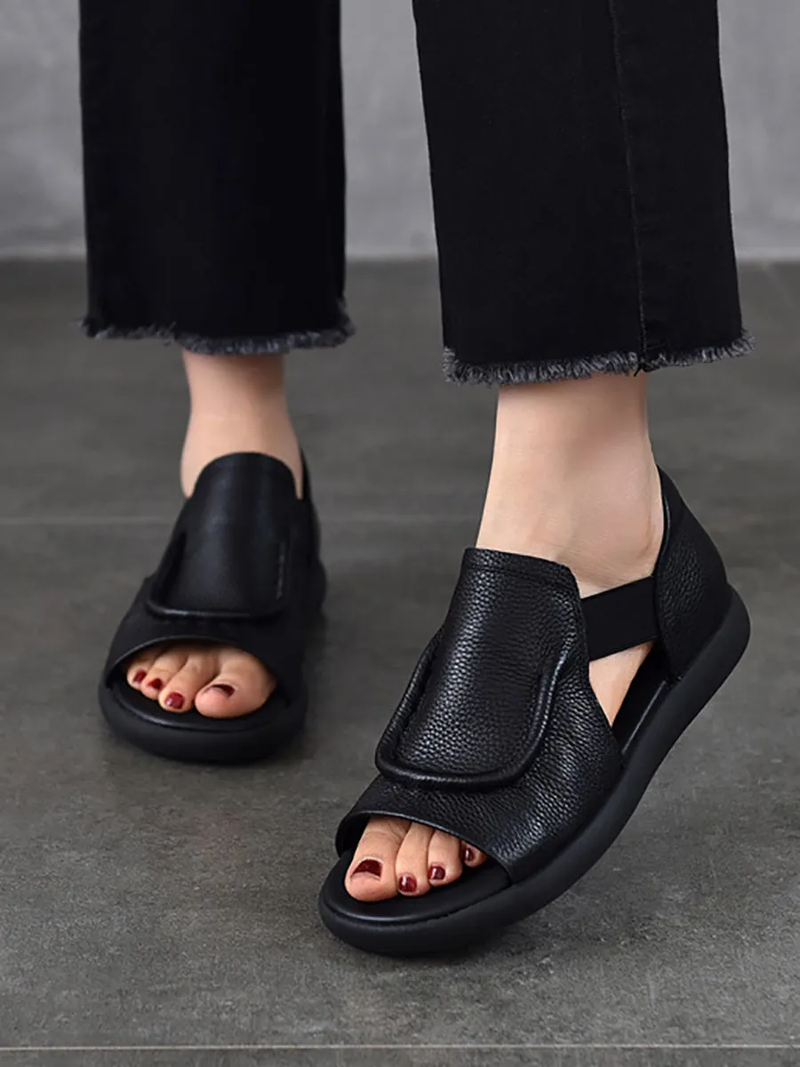 Women Summer Casual Genuine Leather Flat Sandals