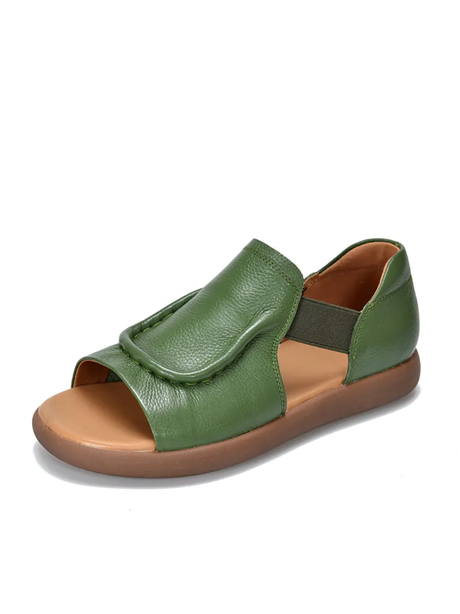 Women Summer Casual Genuine Leather Flat Sandals