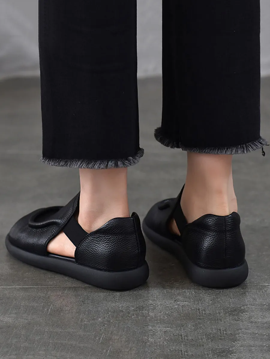 Women Summer Casual Genuine Leather Flat Sandals