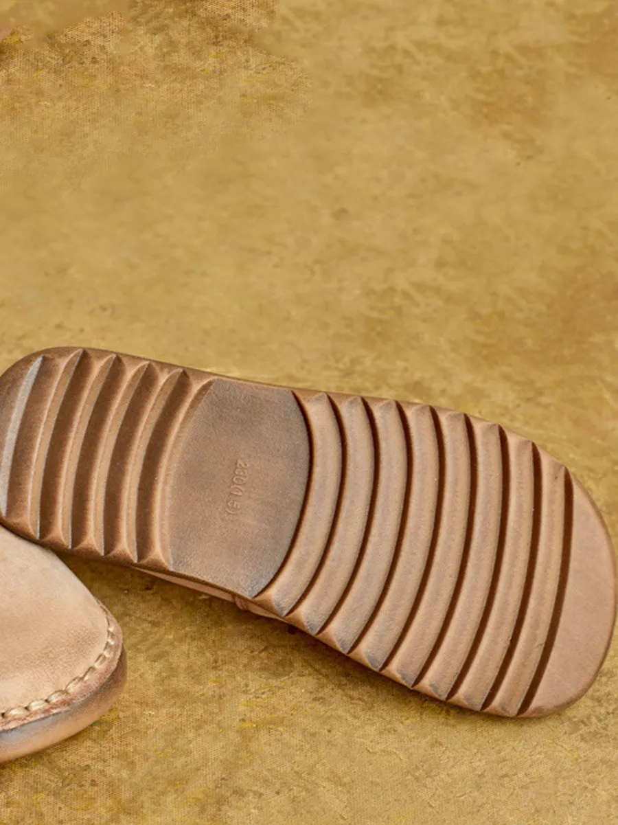 Women Summer Casual Genuine Leather Flat Shoes
