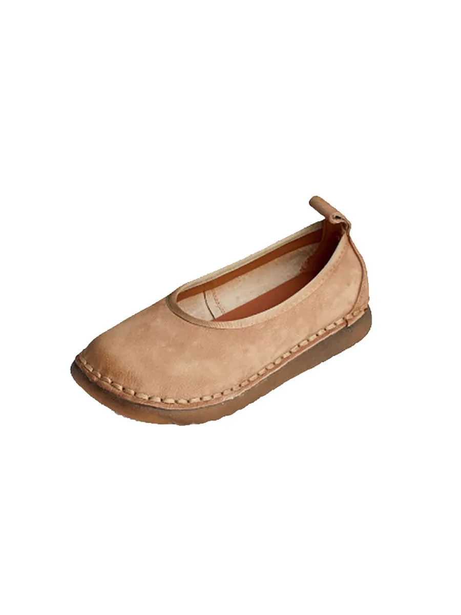 Women Summer Casual Genuine Leather Flat Shoes