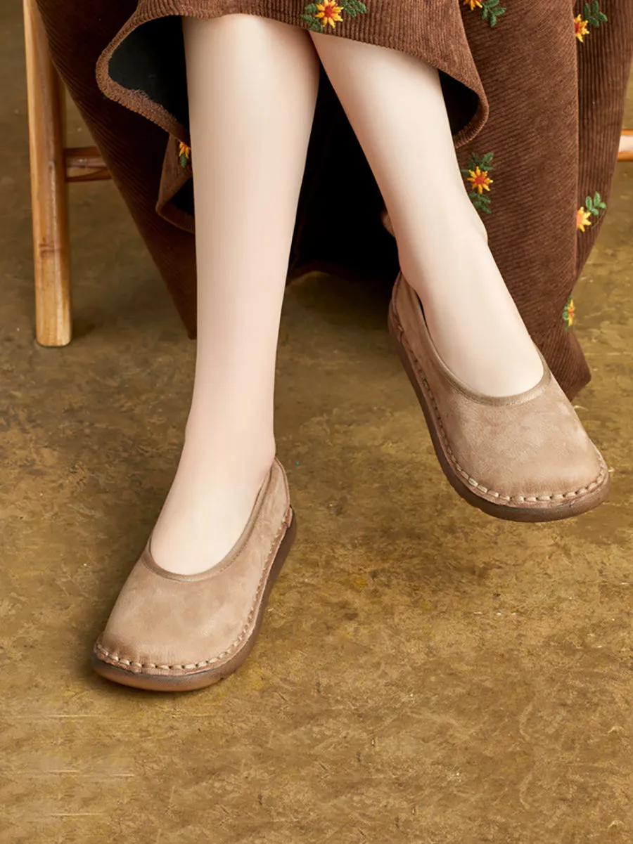Women Summer Casual Genuine Leather Flat Shoes