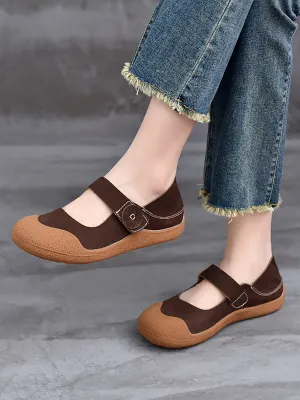 Women Summer Genuine Leather Flat Shoes