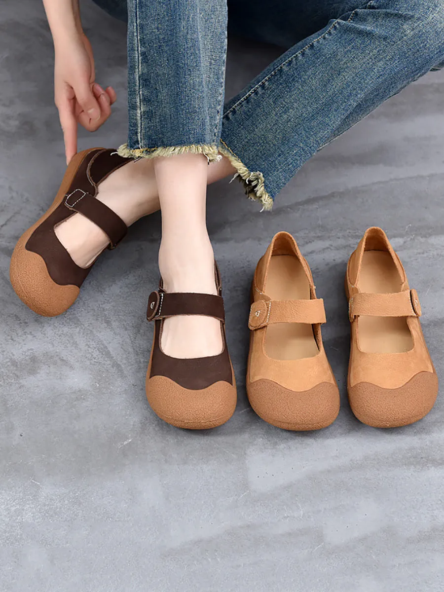 Women Summer Genuine Leather Flat Shoes
