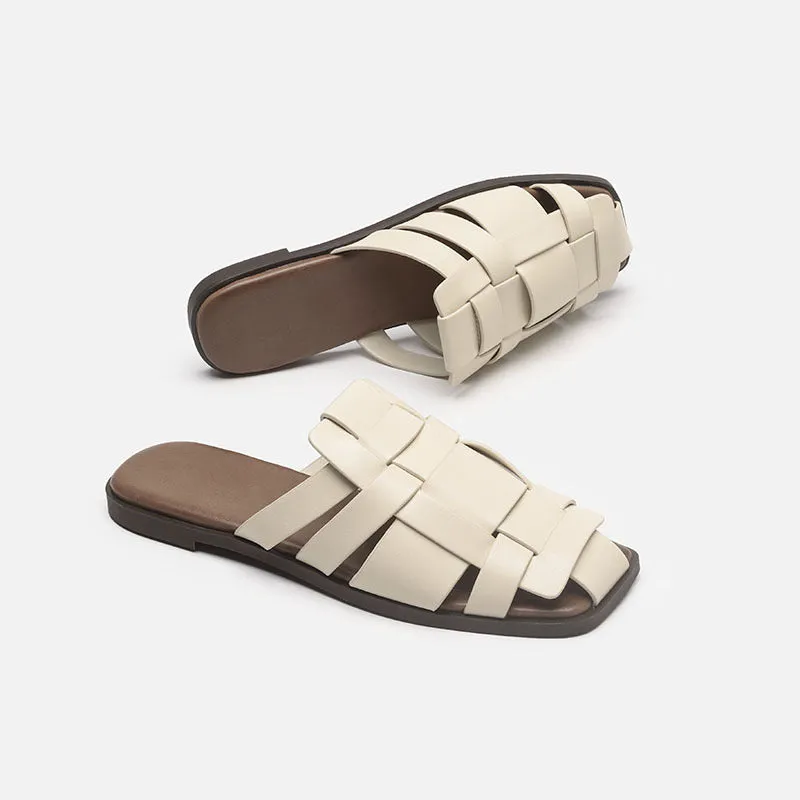 Women's Casual Closed Toe Leather Handmade Sandals Water