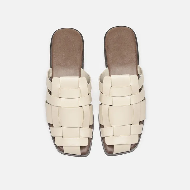 Women's Casual Closed Toe Leather Handmade Sandals Water