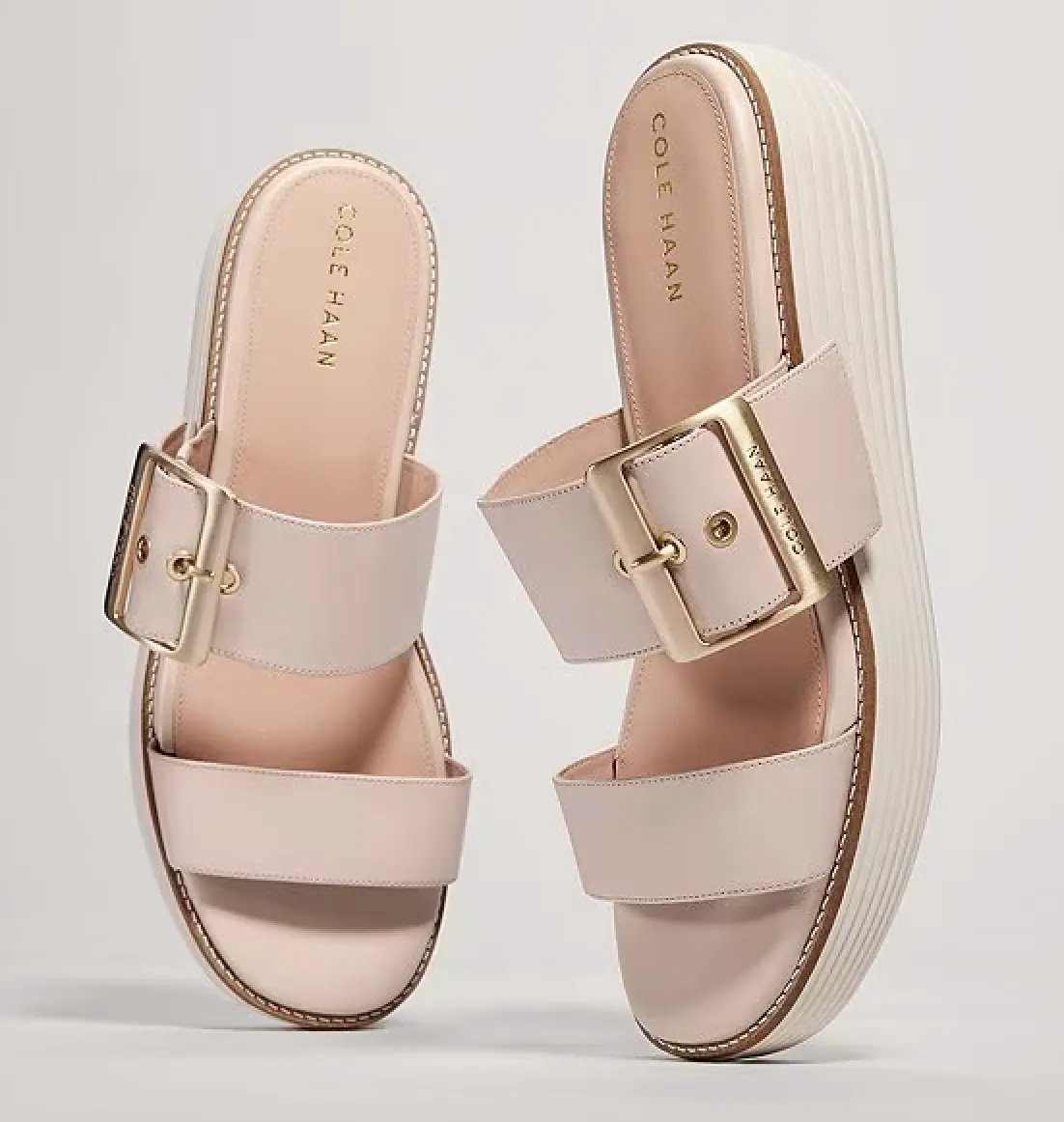 WOMEN'S COLE HAAN ØRIGINAL GRAND PLATFORM SLIDE | SANDOLLAR / IVORY