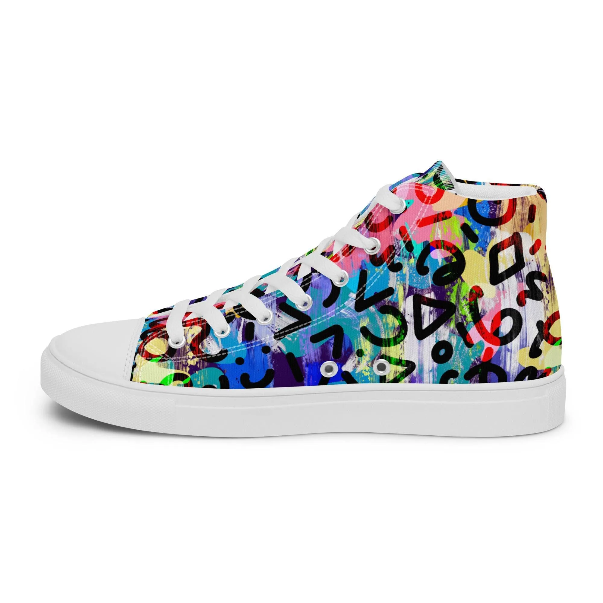 Women’s High Top Abstract Colorful Canvas Shoes