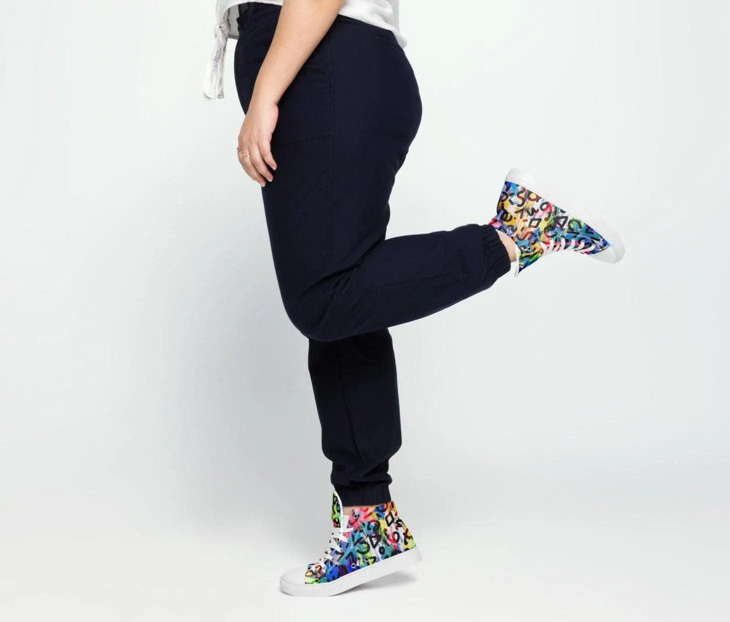 Women’s High Top Abstract Colorful Canvas Shoes