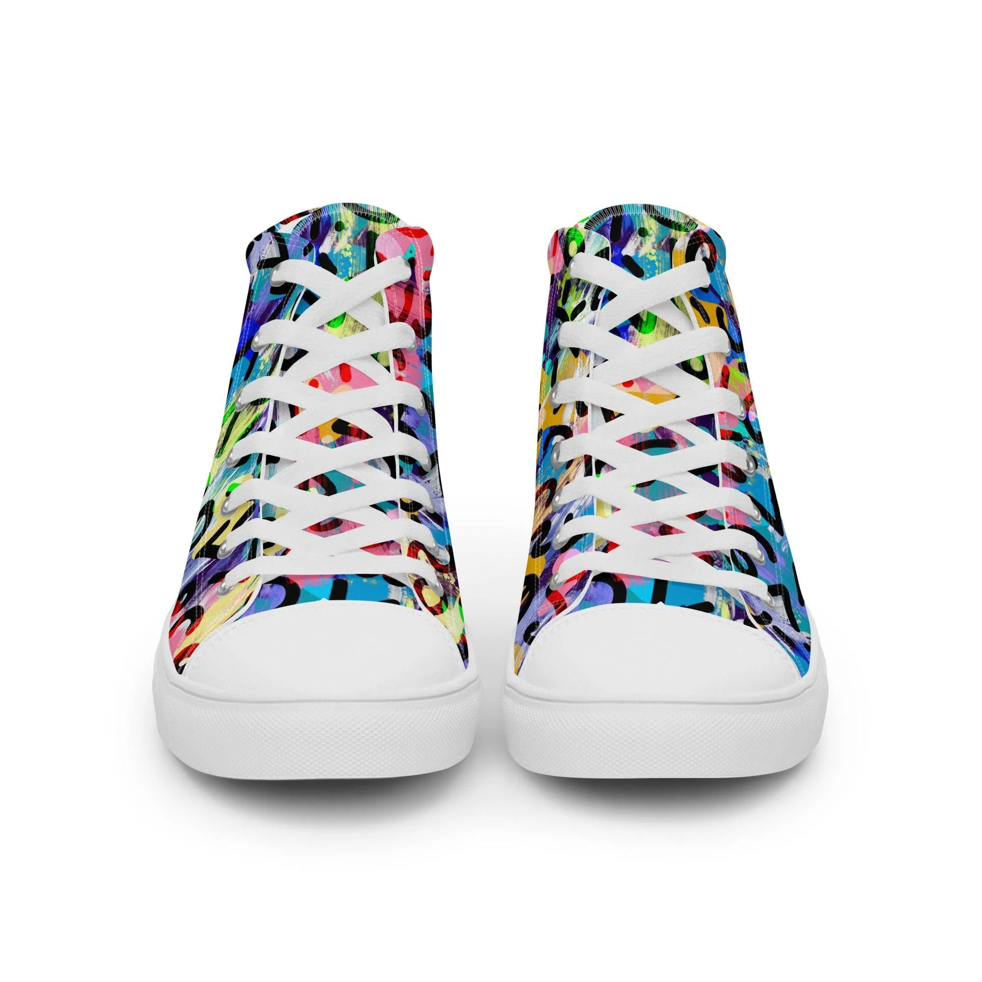 Women’s High Top Abstract Colorful Canvas Shoes