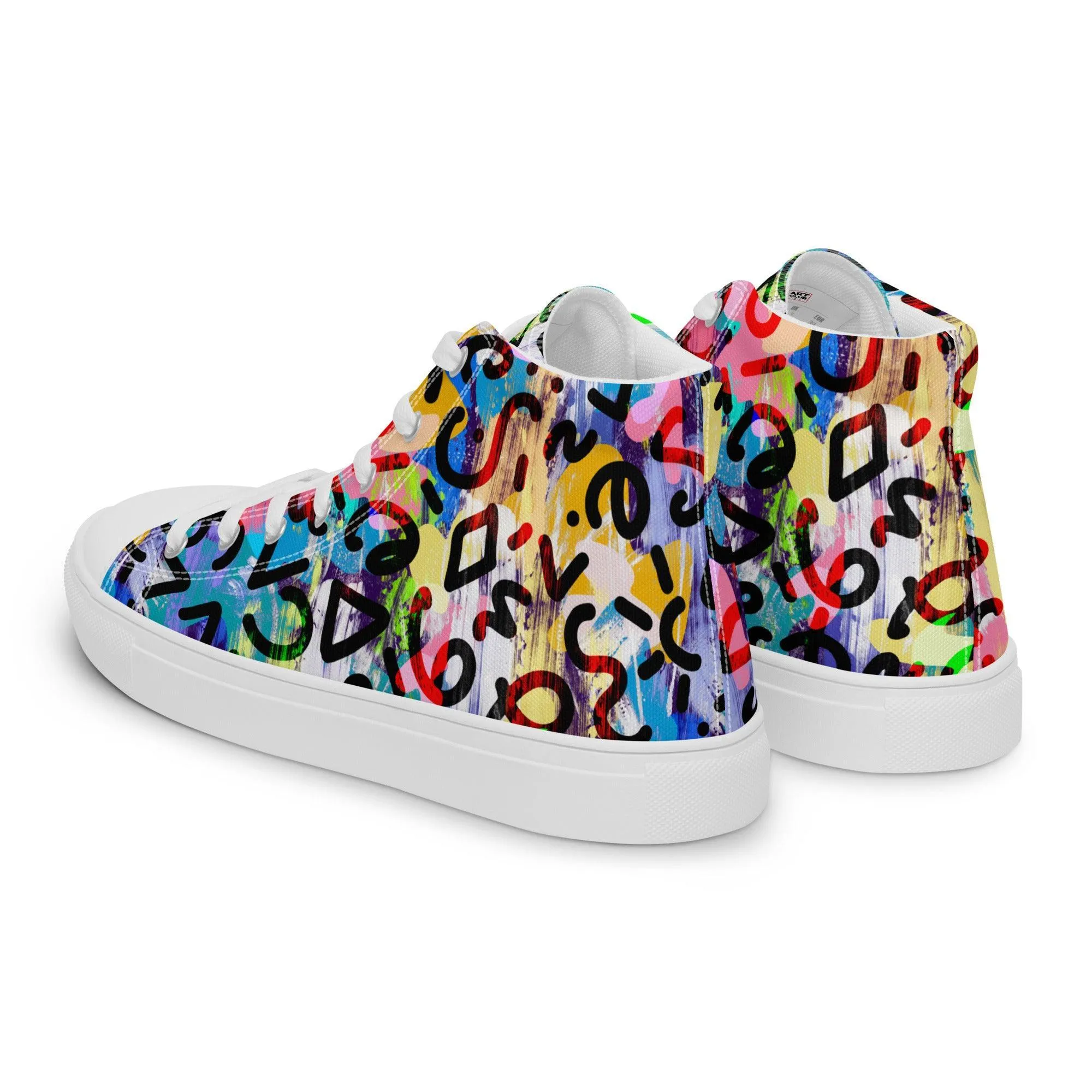 Women’s High Top Abstract Colorful Canvas Shoes
