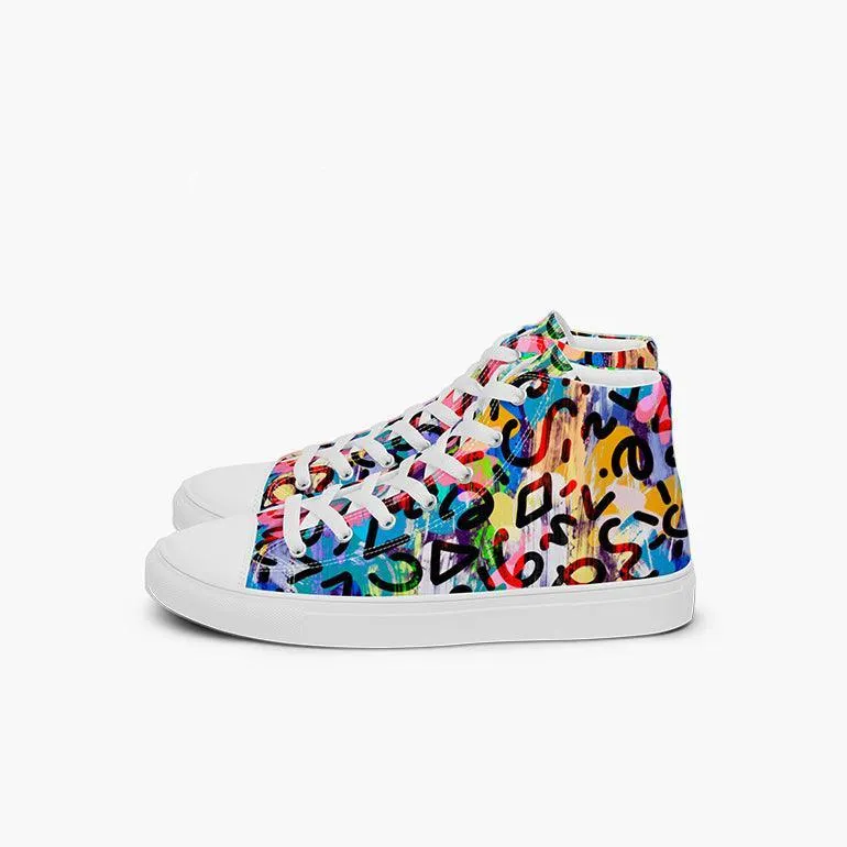 Women’s High Top Abstract Colorful Canvas Shoes