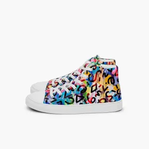 Women’s High Top Abstract Colorful Canvas Shoes