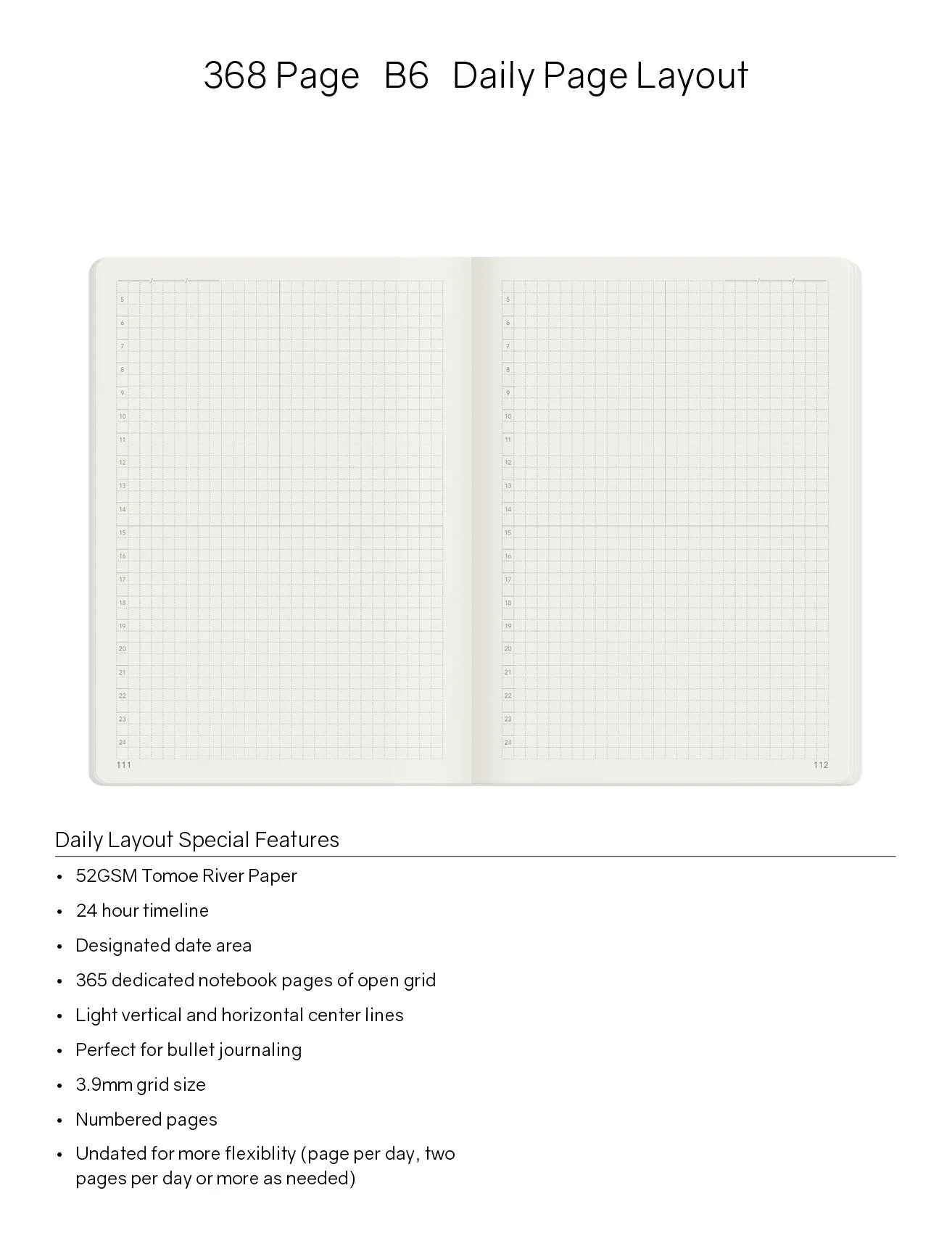 Wonderland222 2024 Edition B6 Notebook with 52gsm Sanzen Tomoe River Paper, 368 pages