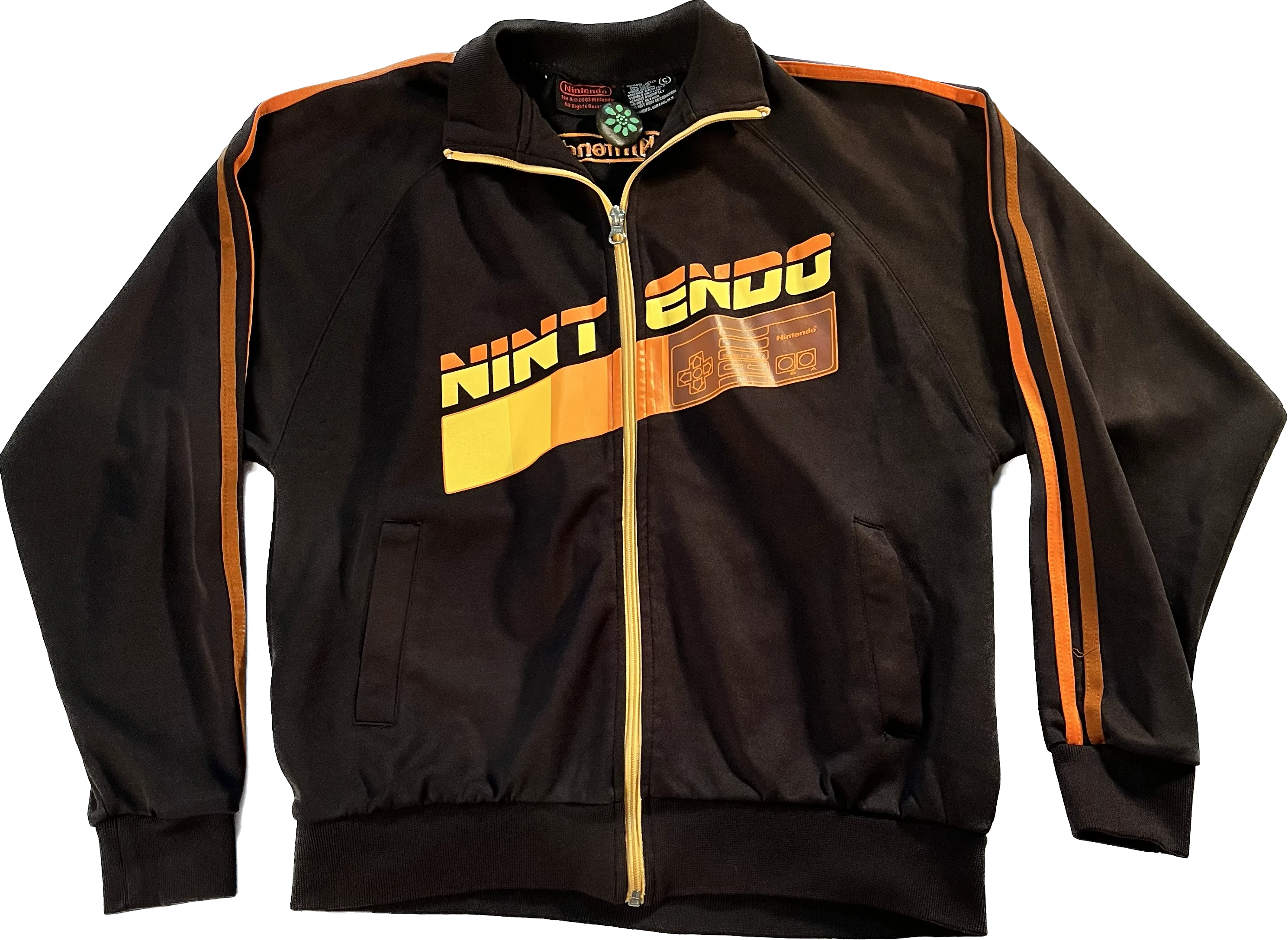 Y2K Nintendo Zip Up Jacket Black/Orange