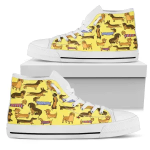 Yellow hightop with dachsund